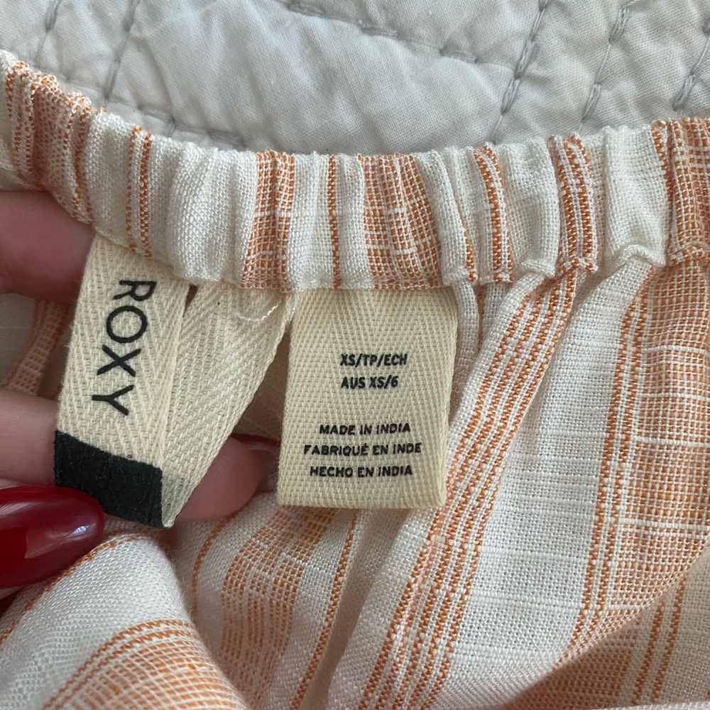 Roxy Striped Button-Down Tie-Front Top - image 3